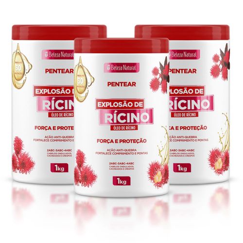 Kit Creme de Pentear Explosão de Rícino 1Kg (3 itens) | bn.Cachos Kit Creme de Pentear Explosão de Rícino 1Kg (3 itens) | bn.Cachos